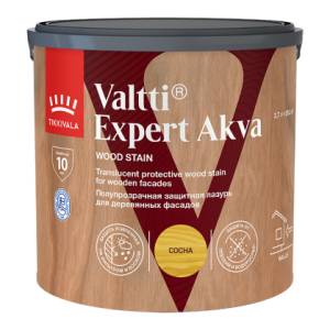Высокоэффективная декоративно-защитная лазурь Tikkivala Valtti Expert Akva полуматовая сосна 2.7 л