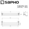 Полотенцедержатель SAPHO DIAMOND двойной 600 мм, хром фото 2