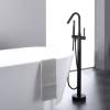 Смеситель для ванны с душем BOND Circle B05-4988 напольный, черный, с поворотным изливом фото 3