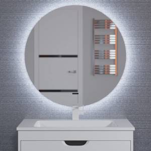 Зеркало Uperwood Modul 2949345679 с подсветкой, бесконтактный сенсор, антизапотевание, круглое, холодная подсветка, 80x80 см