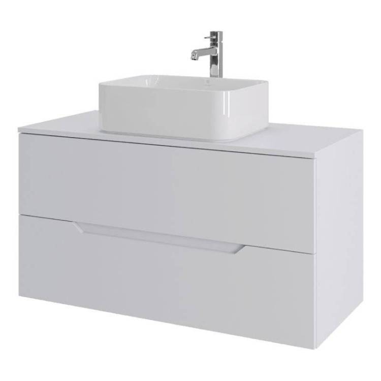 Тумба с раковиной Orange Line Li-100TuwMDF+B02-460W белая матовая, 100 см