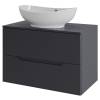 Тумба с раковиной Orange Line Li-70TugMDF+B08-585W графит матовый, 70 см