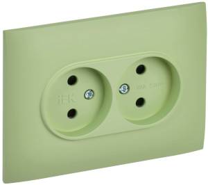 Розетка 2-местная с защитными шторками IEK Skandy SK-R23-10-K06-F мятный