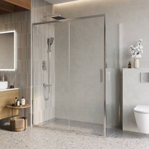 Душевой уголок Belbagno LUCE-AH-1-150/80-C-Cr профиль хром, стекло прозрачное, 150x80x195