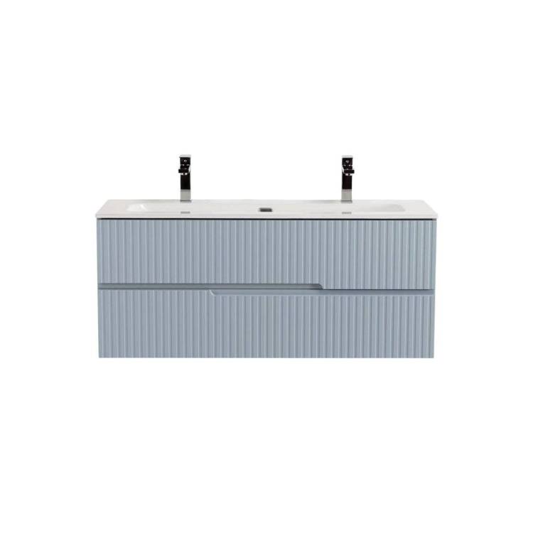 Тумба с раковиной Cezares Duet-N 120 голубой жемчужный, раковина CZR-8073-120-1-2