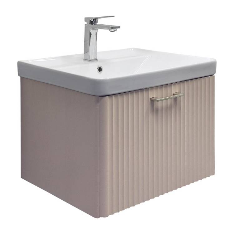 Тумба с раковиной Comforty Ангара-60П 00-00021034 подвесная, дуб латте