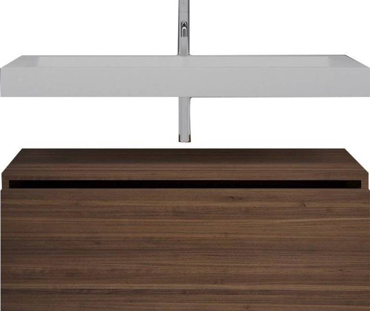 Тумба с раковиной Armadi Art Flat 100 подвесная, dark oak