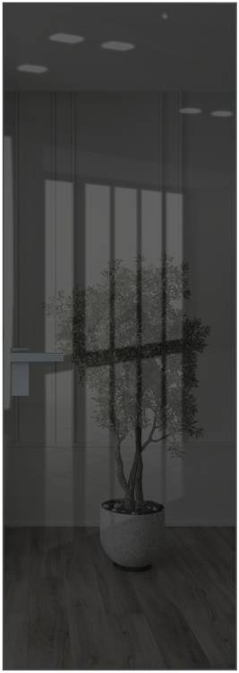 Межкомнатная дверь Profil Doors 1 AGK цвет профиля Серая ночь, стекло безопасное 4 мм зеркало серое 600x2000