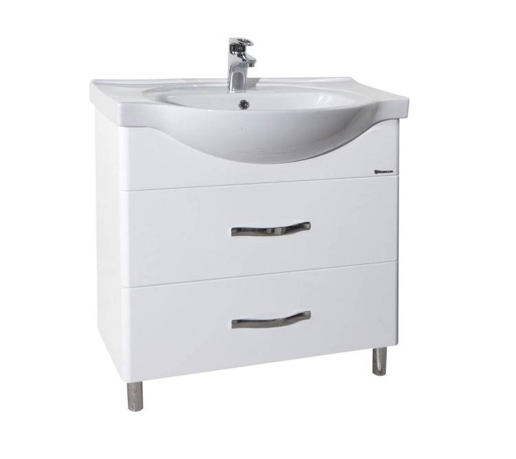 Тумба с раковиной Bellezza Анкона 80 2 ящ. Белый