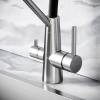 Смеситель для кухни Sancos Nolia SC12003SS с гибким изливом, нержавеющая сталь, черный фото 6