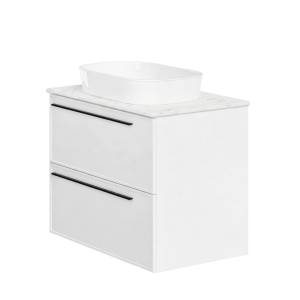 Тумба с раковиной La Fenice Elba Twin Bianco NFNC-01-ELB-B-80-2-3-M-GG белая матовая, 80 см