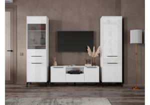 Стенка в гостиную Woodville Иадама 620690 белый, белый глянец комплектация 5
