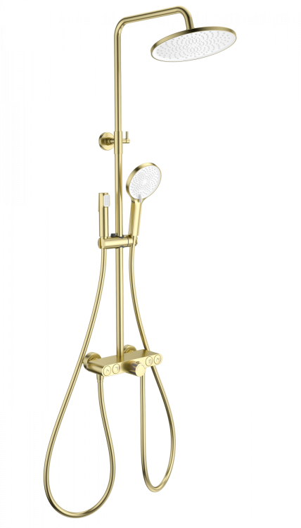 Душевая стойка Wonzon & Woghand WW-B4113-BG с термостатом, золото