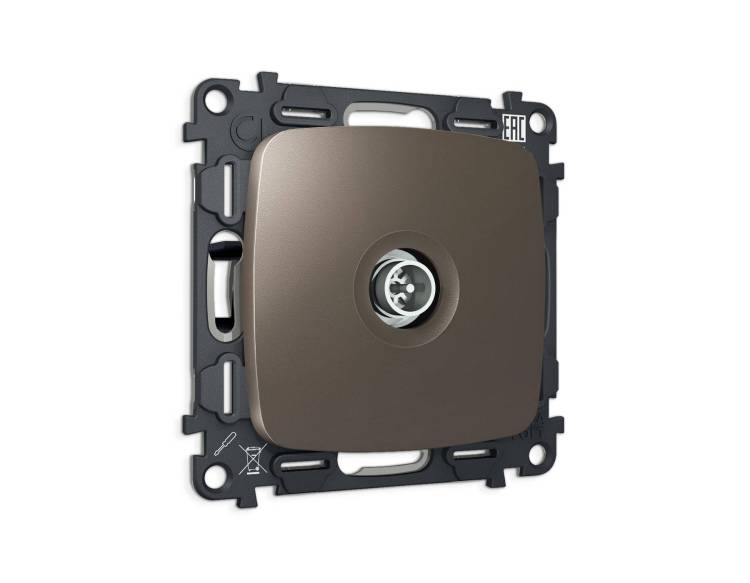 Комплект механизма TV розетки оконечной Ambrella Volt MO MO643005 темная бронза матовый