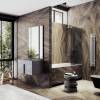 Шторка на ванну MaybahGlass MGV-129-5у стекло графит матовый, профиль хром матовый, 1400x340 фото 2