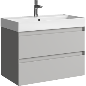 Тумба с раковиной Aqwella Geometria GE01082ST серый туман, 81x47