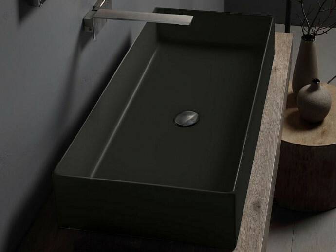Раковина Scarabeo Teorema 2.0 5102 37 BK 80x40x14, темно-серый