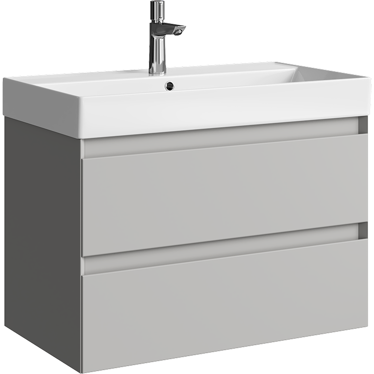 Тумба с раковиной Aqwella Geometria GE01082ST серый туман, 81x47