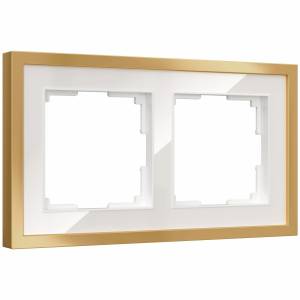 Рамка 2-постовая Werkel Baguette W0022853 белый/золотистая латунь