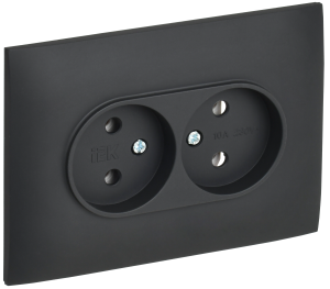 Розетка 2-местная IEK Skandy SK-R20-10-K53-F графит