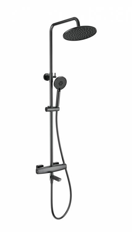 Душевая стойка Wonzon & Woghand WW-B3035-A3-BGG с термостатом, темный графит