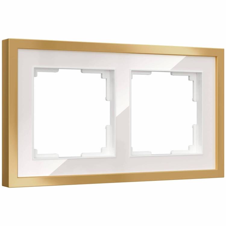 Рамка 2-постовая Werkel Baguette W0022853 белый/золотистая латунь