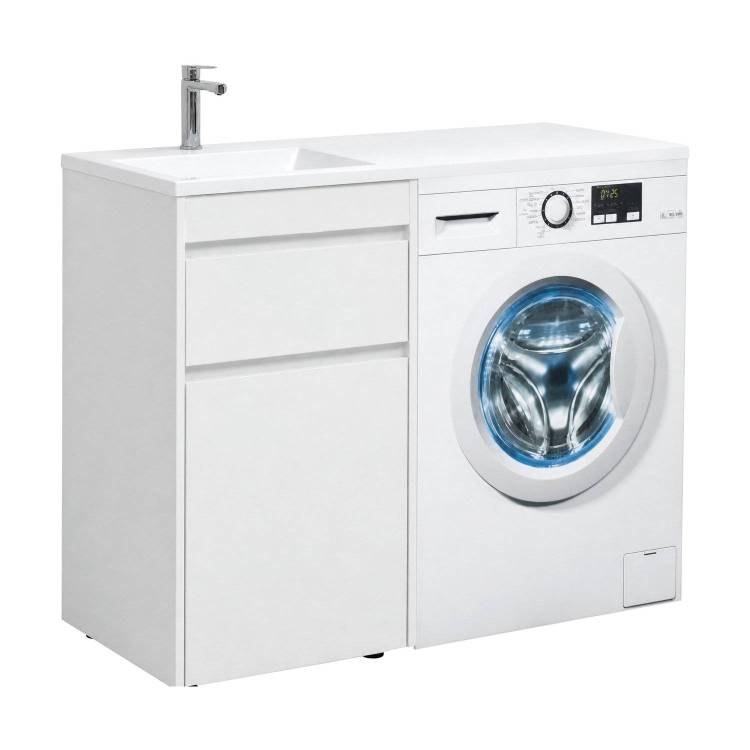 Тумба с раковиной Aquanet Токио 48 1 ящик, с бельевой корзиной