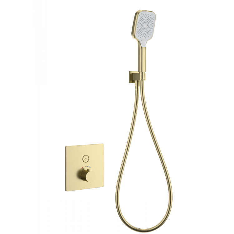 Смеситель для душа Wonzon & Woghand WW-D1017-B-BG с термостатом, брашированное золото