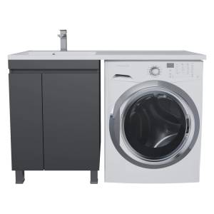 Тумба под раковину Uperwood Magenta 5930205167 под стиральную машину, напольная, с дверцами, черная, 50 см Тумба под раковину Uperwood Magenta 5930205167 под стиральную машину, напольная, с дверцами, черная, 50 см