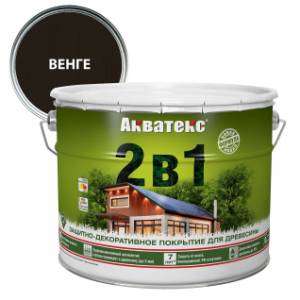 Защитно-декоративное покрытие для дерева Акватекс 2 в 1 алкидное полуматовое лессирующее венге 9 л