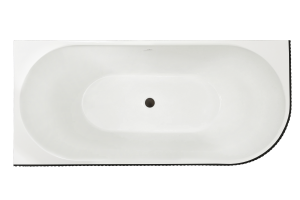 Акриловая ванна Royal Bath Nero RB710302BL-L-BL левая, белая, с черным бортом, 170x78