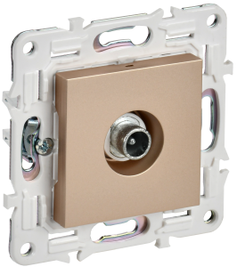 ТВ-розетка проходная IEK Skandy SK-A10-P-K98 песочный