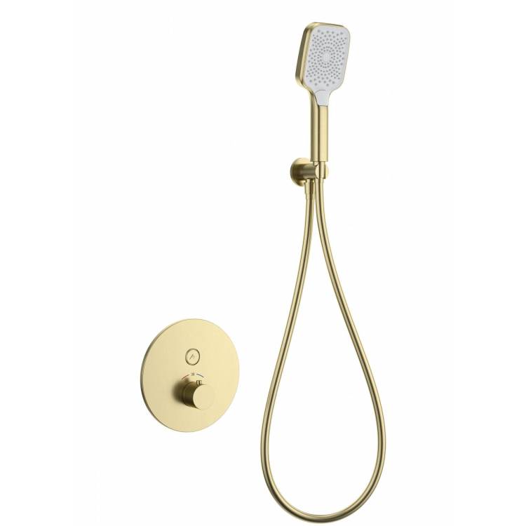 Смеситель для душа Wonzon & Woghand WW-D1017-A-BG термостатический, брашированное золото