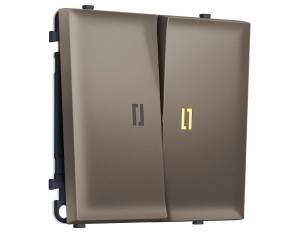 Комплект механизма 2-клавишного проходного выключателя Ambrella Volt Sigma MS634030 темная бронза матовый