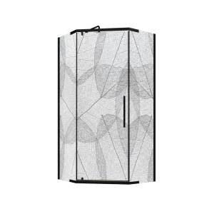 Душевой уголок AvaCan PB100MT профиль черный, стекло матовое, 100x100x195