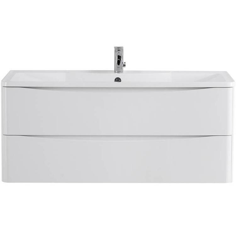 Тумба с раковиной Belbagno Acqua ACQUA-1200-2C-SO-BL 120x45x50 Bianco Lucido подвесная с двумя выкатными ящиками