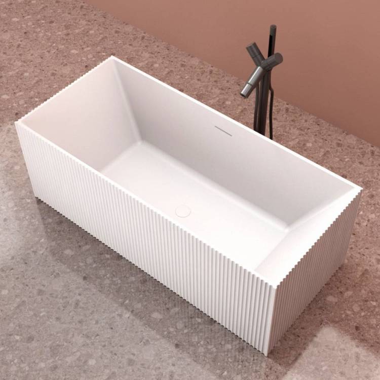 Ванна из искусственного камня Abber Stein AS9602 170x75 белая матовая