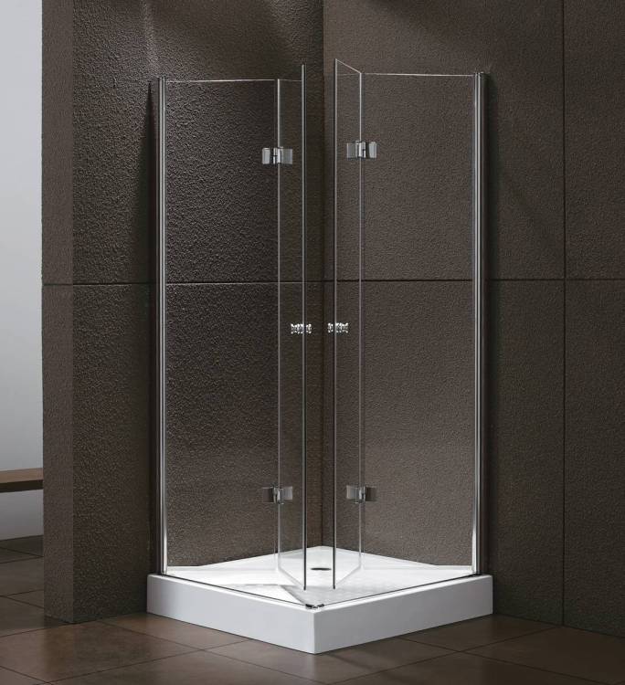 Душевой уголок Cezares ELENA-W-AS-2-80-C-Cr профиль хром, стекло прозрачное, 80x80x195
