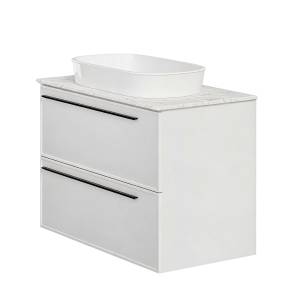 Тумба с раковиной La Fenice Elba Twin Bianco NFNC-01-ELB-B-90-2-3-M-GG белая матовая, 90 см