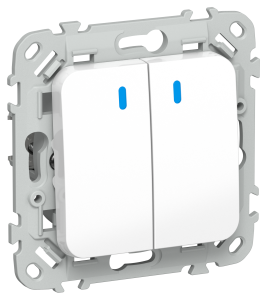 Выключатель 2-клавишный проходной IEK Flite FI-V28-1-10-1-K01 белый