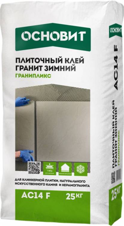 Клей Основит Гранипликс зимний AC14 F 25 кг