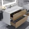 Тумба с раковиной Uperwood Barsa 293020534 подвесная, белая, дуб сонома, 80 см фото 5