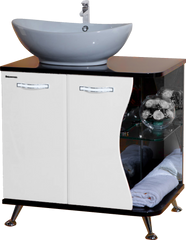 Тумба для комплекта Bellezza Рио 70 L, черно-белая