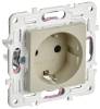 Розетка 1-местная с заземлением и шторками IEK Skandy SK-R14-16-K10 бежевый