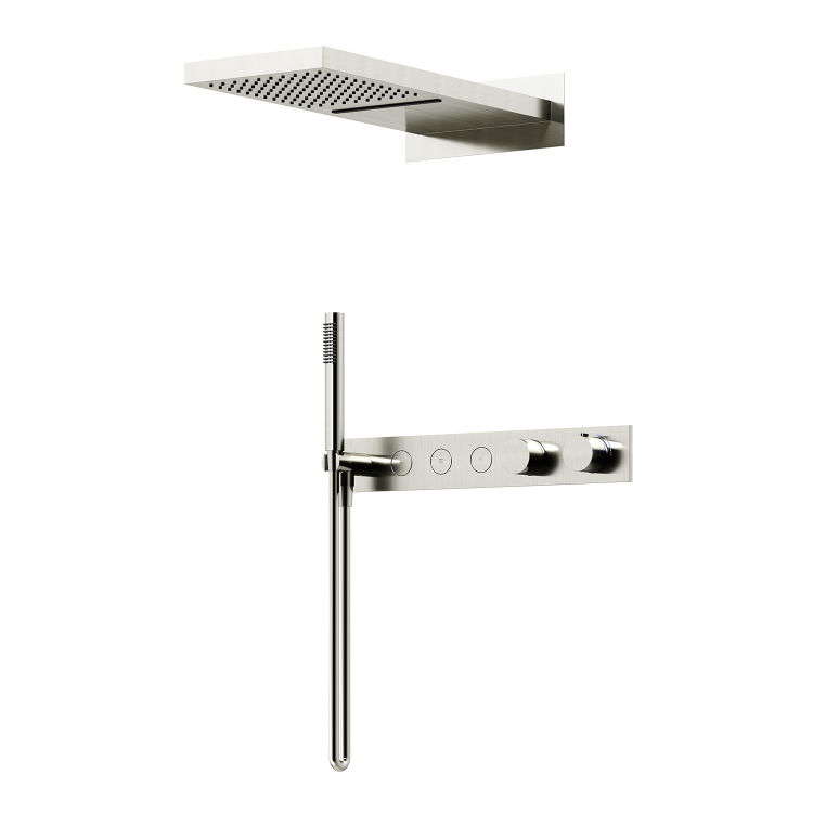 Душевой комплект Sancos Linn SC9023BN с термостатом, с внутренней частью, брашированный никель