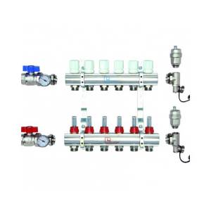 Коллектор Luxor латунный в сборе с расходомерами CD 473M 1х3/4ЕК 10 контуров