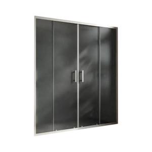 Душевая дверь в нишу MaybahGlass MGD-1834-6 профиль черный, стекло графит матовый, 195x195
