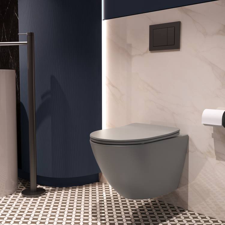 Унитаз подвесной Vincea Globo VT1-14STMG безободковый, сиденье микролифт, серый матовый