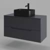Тумба с раковиной Orange Line Li-100TugMDF+B02-460MB графит матовый, 100 см фото 2