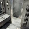 Душевая дверь в нишу MaybahGlass MGD-447-5 профиль хром матовый, стекло бесцветное, 80x198 фото 3